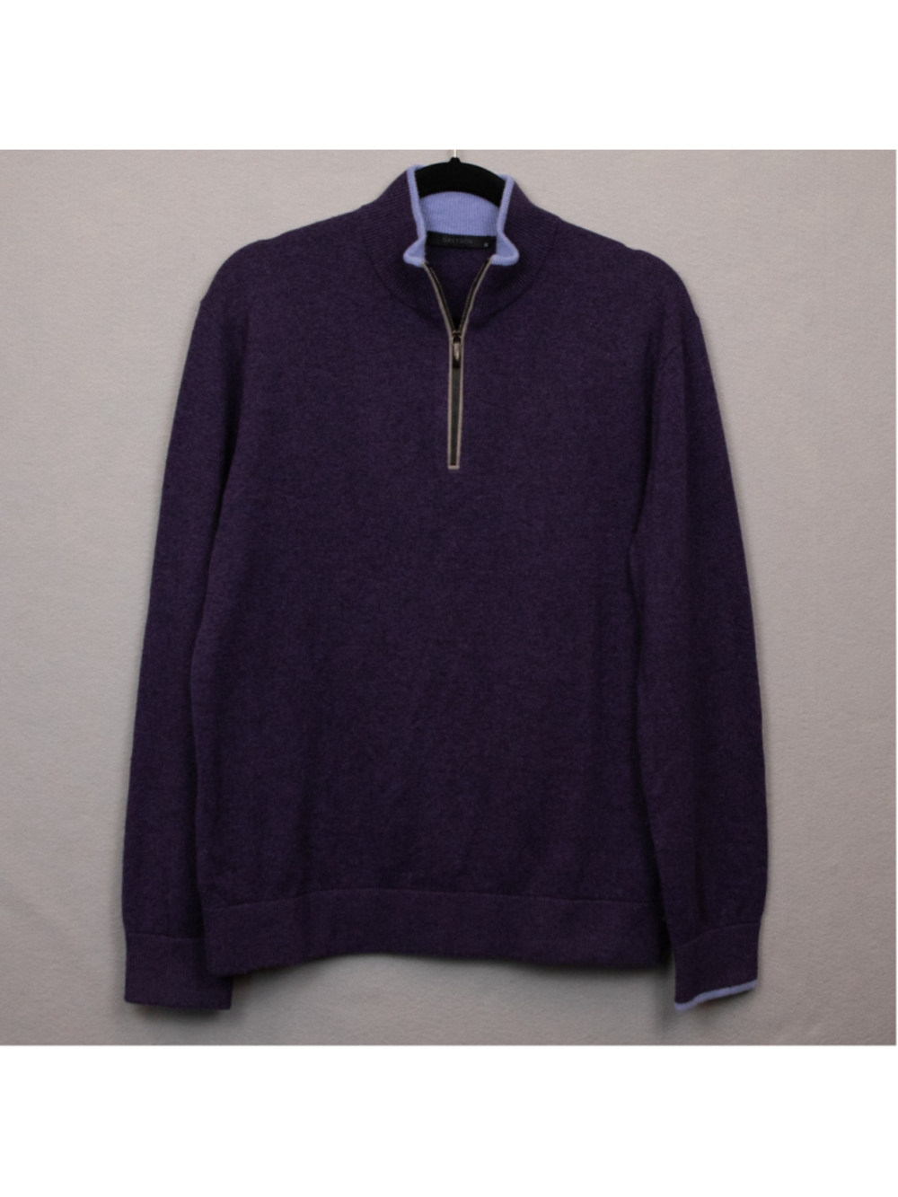 Greyson Sebonack purple cashmere wool 1/4 zip sweater-M